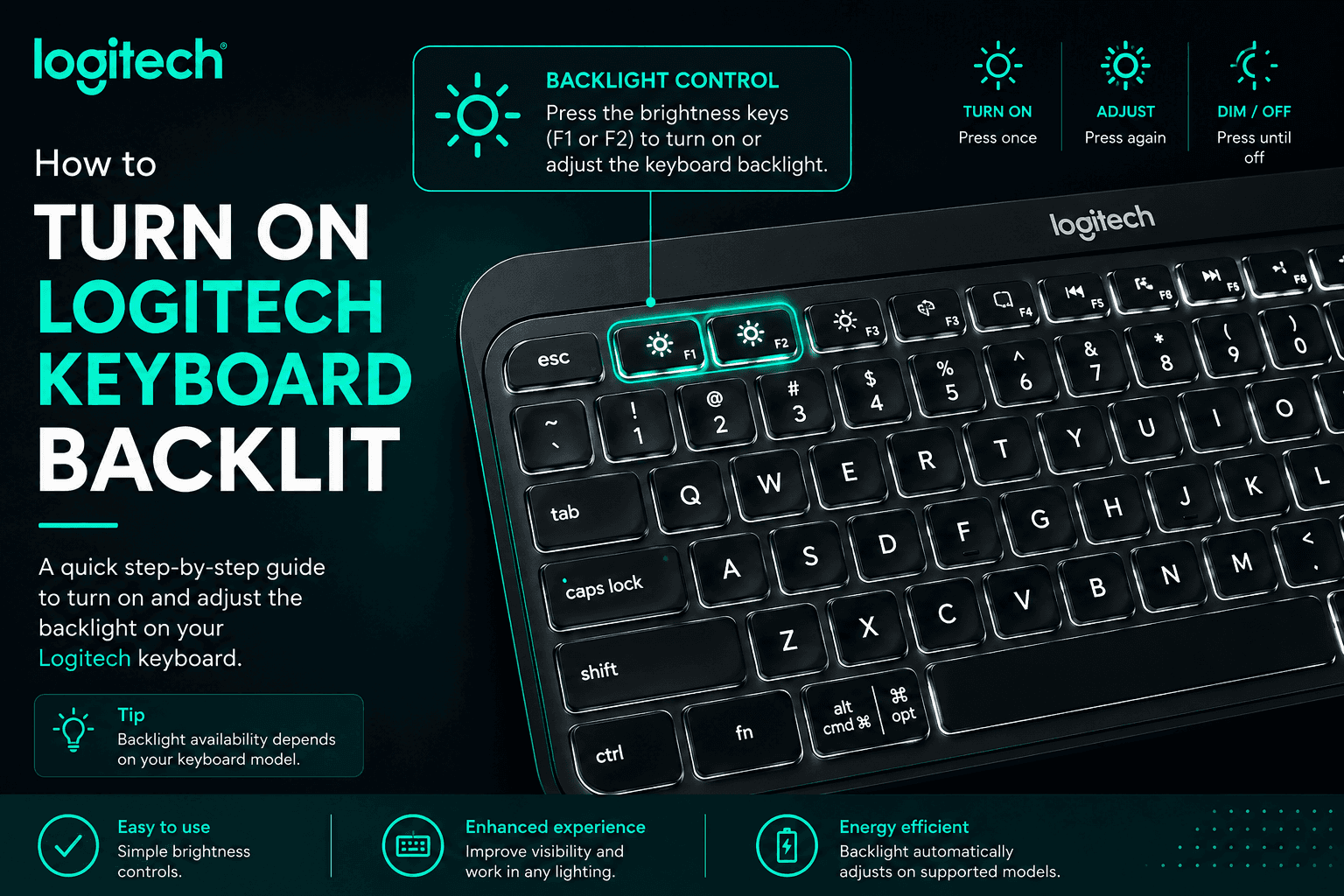 How to Turn On Backlighting on Your Logitech Wireless Keybogard